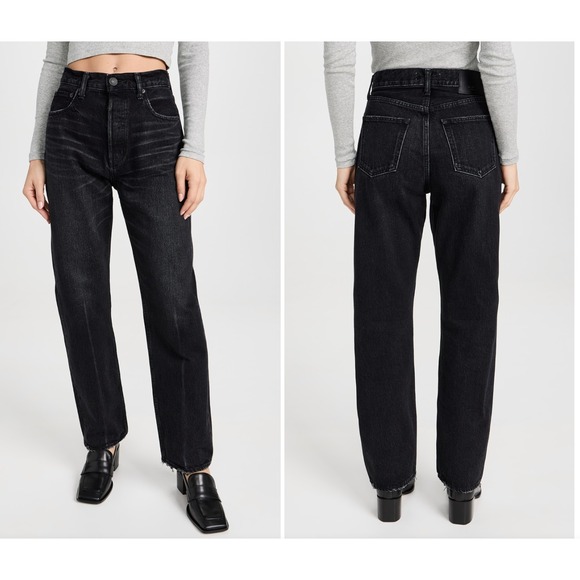Moussy Vintage Murrieta Wide Straight Leg Jeans Women 32 (Tag 28) Japan Made